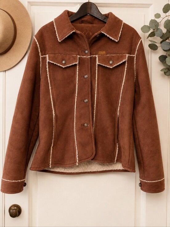 Outback Trading Co. Jackets & Blazers - Outback Trading Co Western Cowgirl Earthy Boho Cabin Core Teddy Coat Size Large